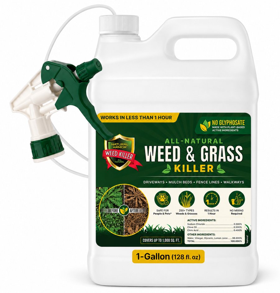 Natural Armor 1-gallon weed and grass killer jug with sprayer