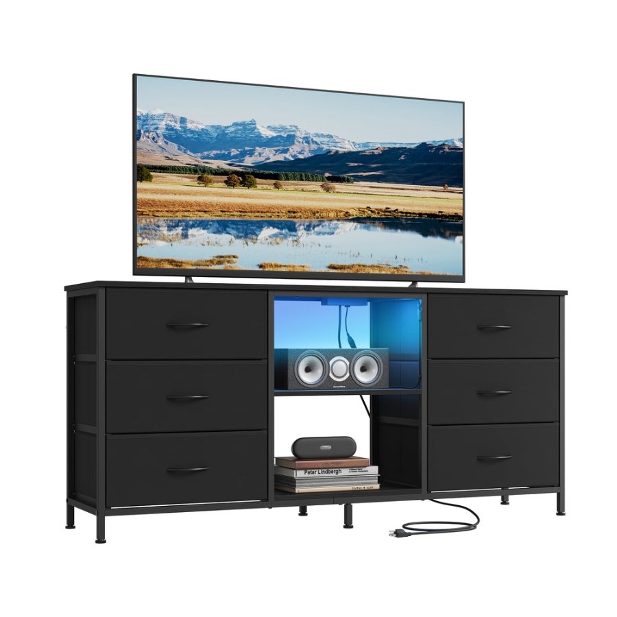 SONGMICS BELLAH collection fabric dresser with a steel frame and non-woven fabric drawers